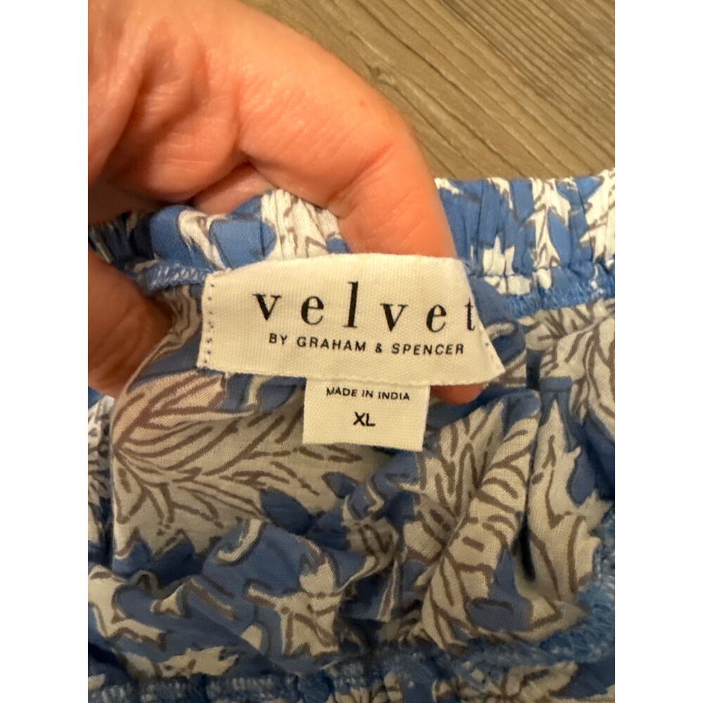 Anthropologie Velvet Graham Spencer Cotton Voile Floral One-Shoulder Top Size XL - Picture 6 of 7